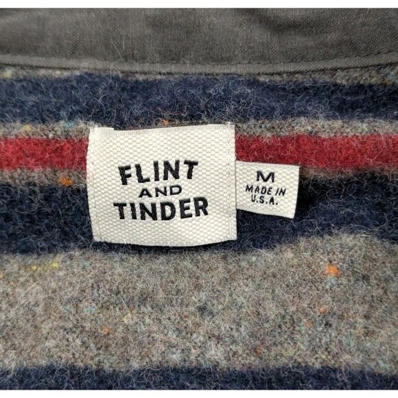 Flint and Tinder Wool Lined Waxed Trucker Jacket Women's Medium Dark Gray Brown - Picture 4 of 7